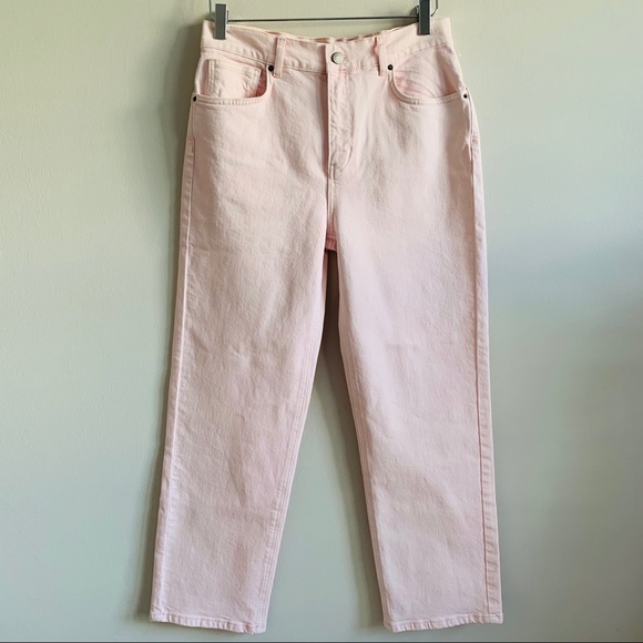 REBECCA MINKOFF Dominica high rise straight jeans pale pink LOVE - Picture 11 of 16